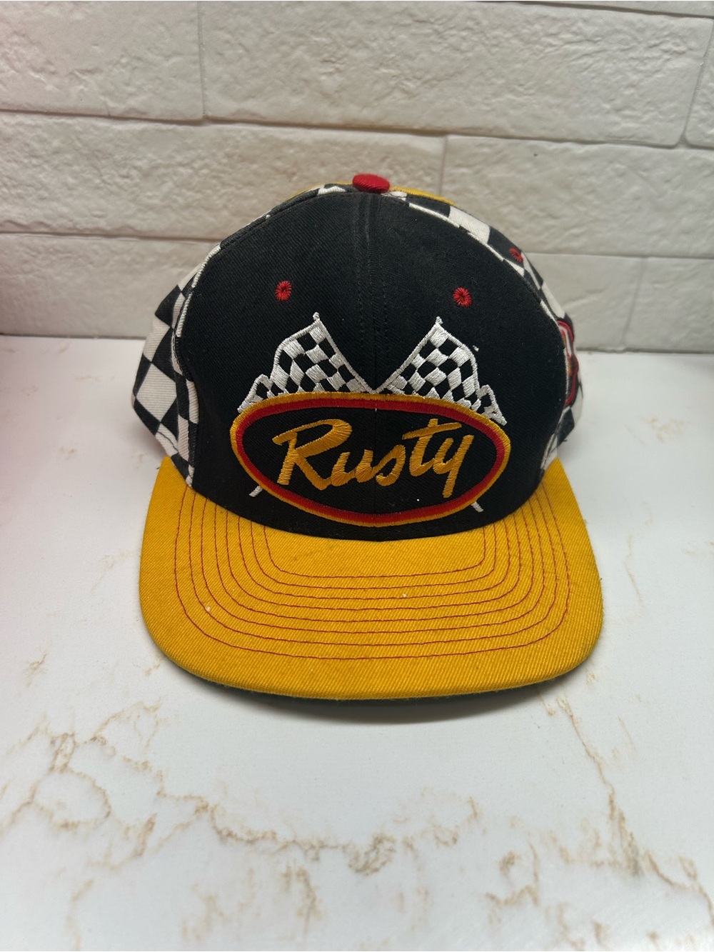 Rusty Wallace Nutmeg Mills Vintage Snapback Cap Hat Made In USA